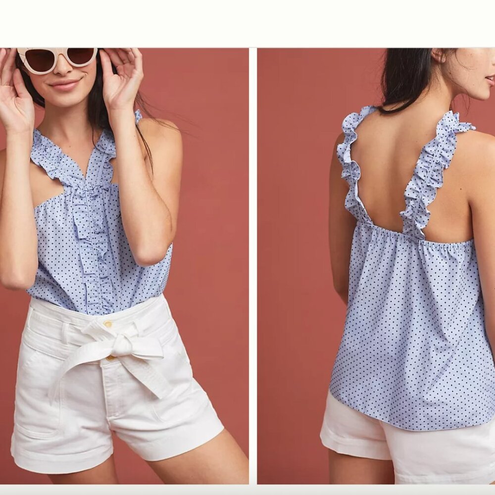 ⭐️ Berlin Blouse Waverly Grey Polka Dot Chic Glam Girly Hipster Artsy Work Top